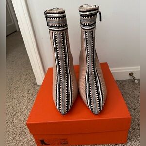 Stylish Black and White Women's Ankle Boots